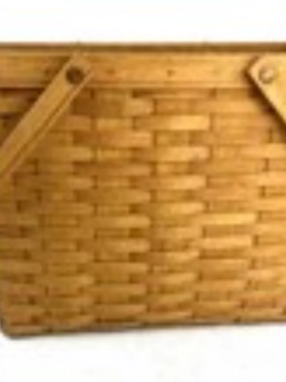 Longaberger 1988 Handwoven Basket Magazine Basket Swinging Handles 13x11x5.5 In